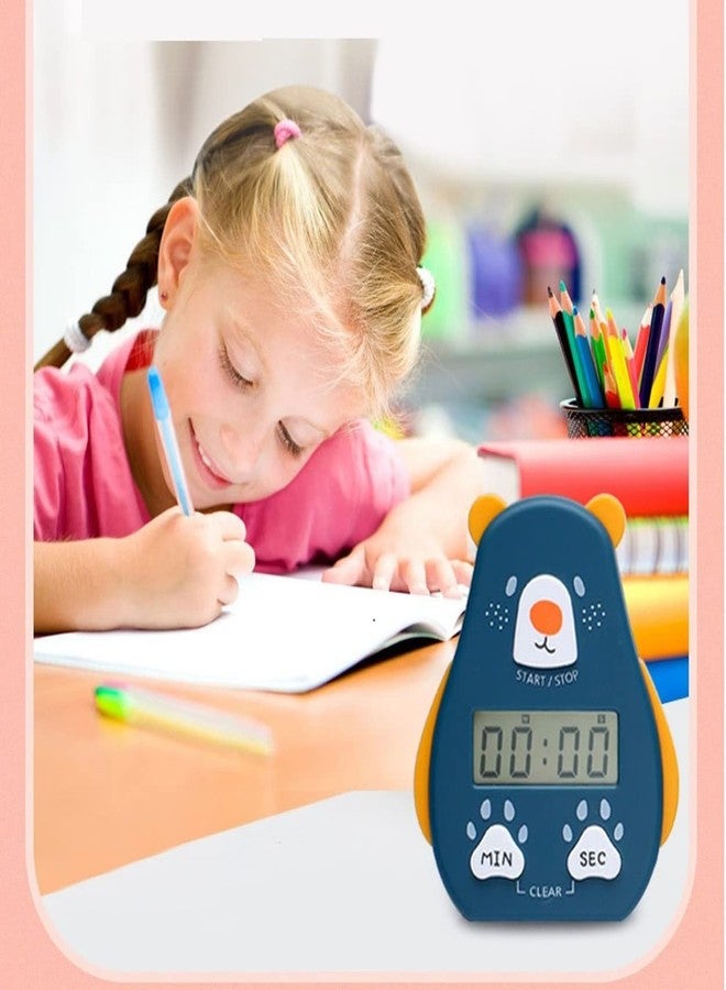 YOMITH Kitchen Timer, Digital Visual Timer for Study, Bright LCD Display, Count-Down & Stopwatch, Loud Beep Sound, Magnetic Alarm Clock for Cooking (Pack of 1, Timer-C DRAK Blue) - Image 3